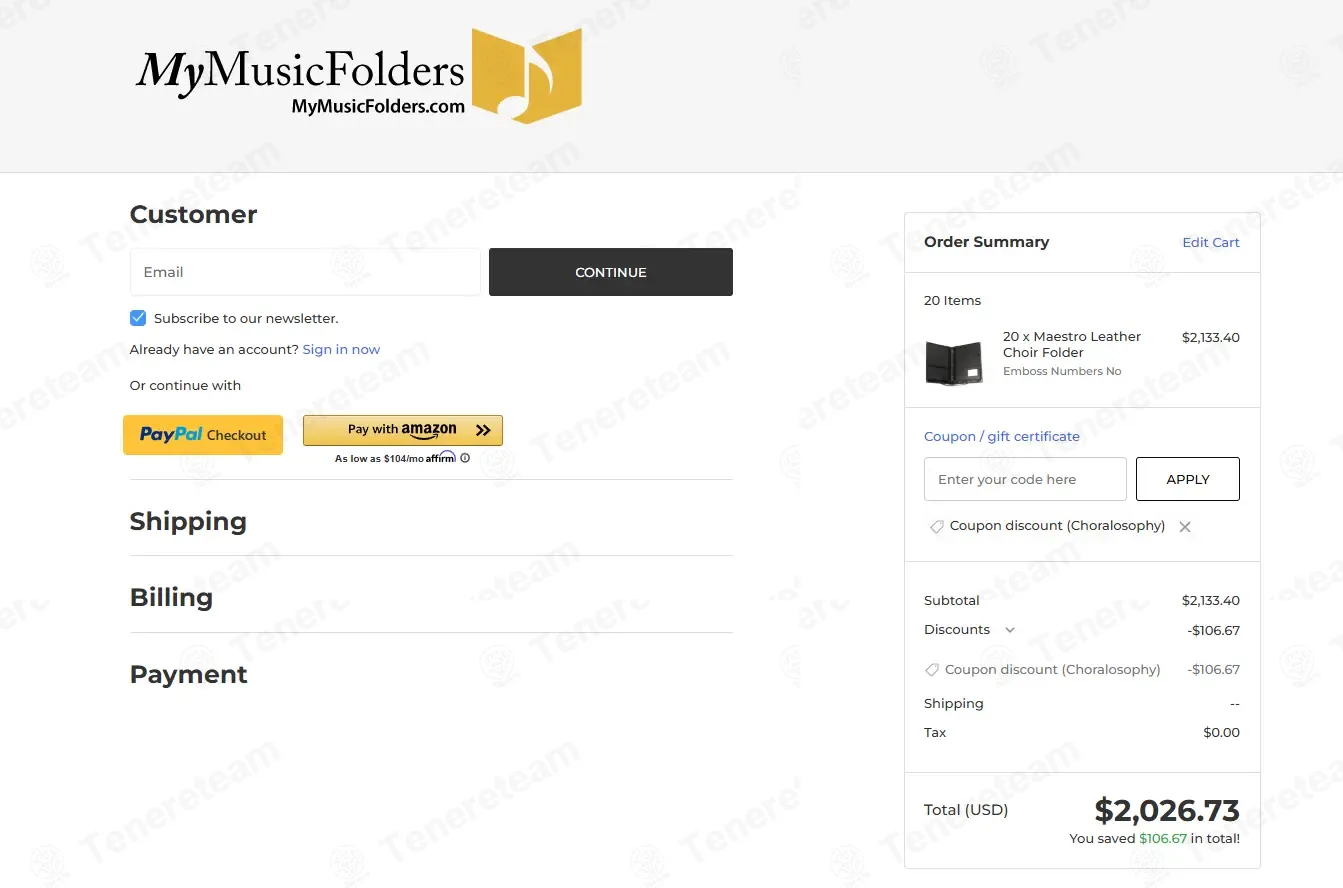 My Music Folders coupon code: 5% off with Choralosophy. Tested and valid as 1 month ago.