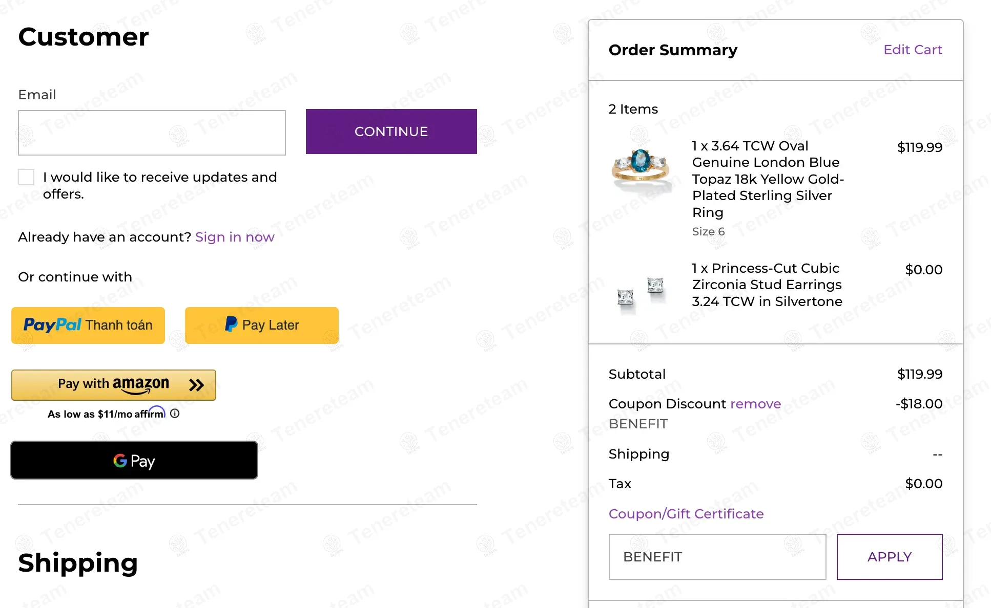 Palm Beach Jewelry coupon code: 15% off with BENEFIT. Tested and valid as 1 year ago.
