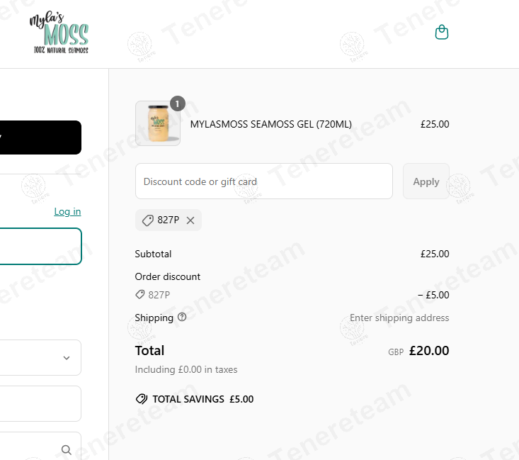 Mylas Moss coupon code: £5 off with 827P. Tested and valid as 1 year ago.