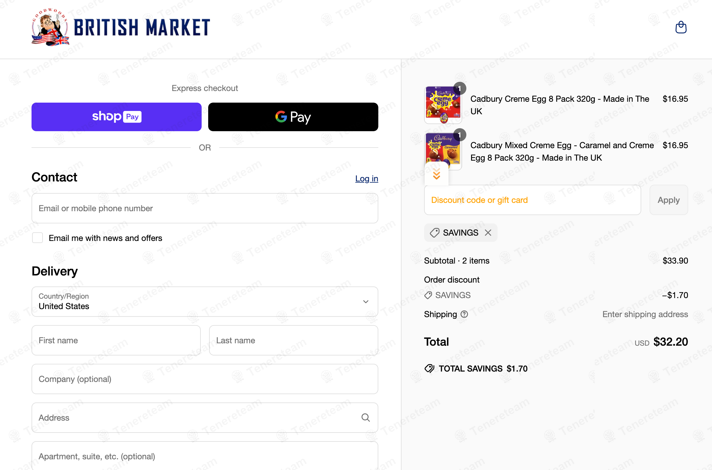 Goodwoods British Market coupon code: 5% off with SAVINGS. Tested and valid as 1 year ago.