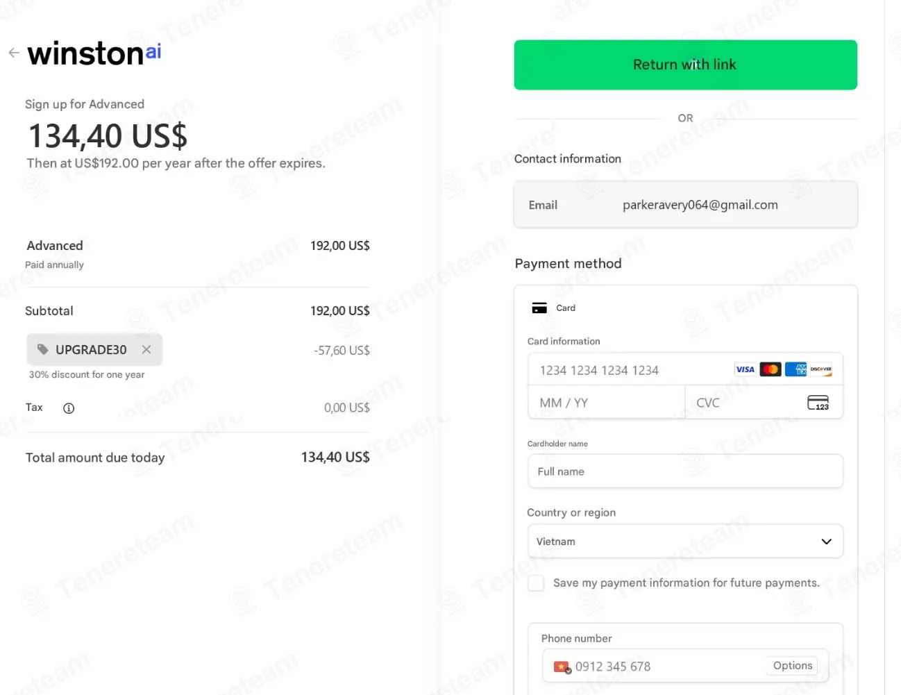 Winston AI coupon code: 30% off with UPGRADE30. Tested and valid as 1 month ago.