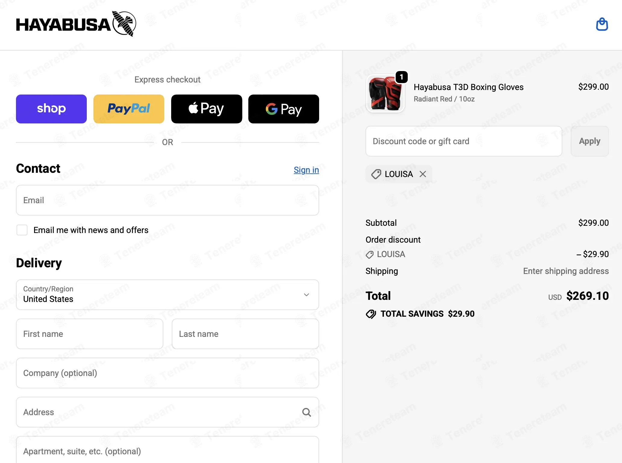Hayabusa Fight coupon code: 10% off with LOUISA. Tested and valid as 2 weeks ago.
