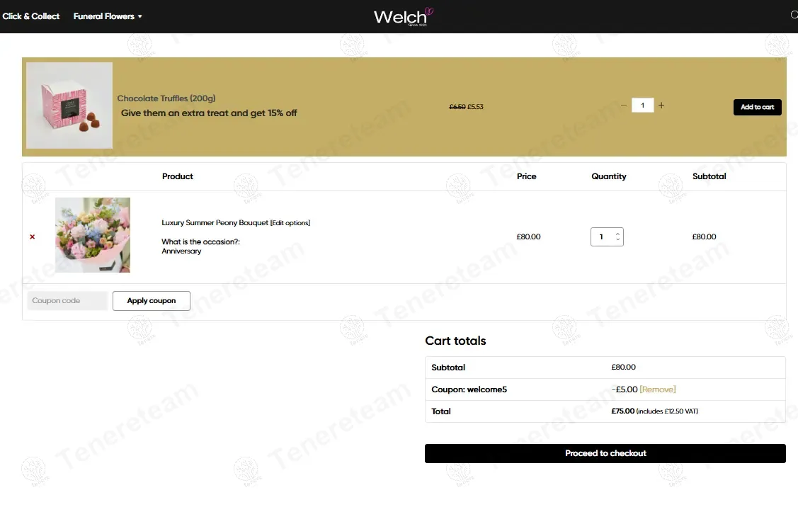Welchtheflorist UK apply coupon code