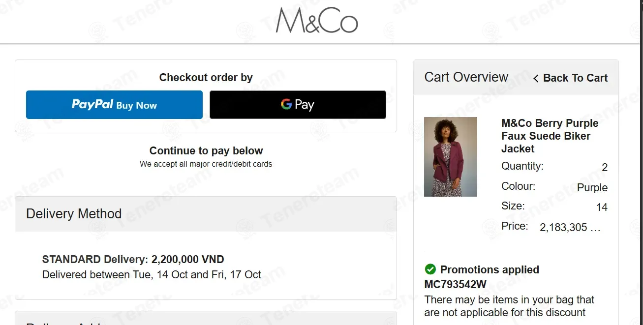 M&Co coupon code: 10% off with MC793542W. Tested and valid as 8 months ago.