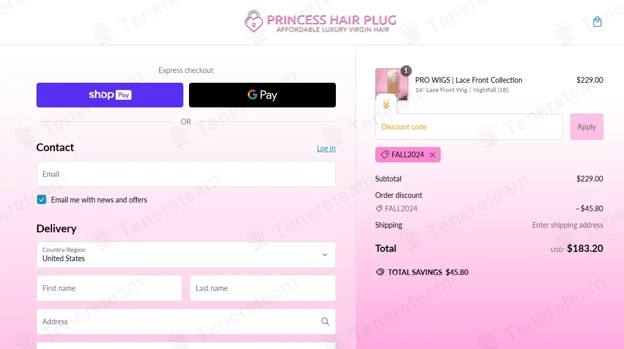 Princess Hair Plug coupon code: 20% off with FALL2024. Tested and valid as 1 year ago.