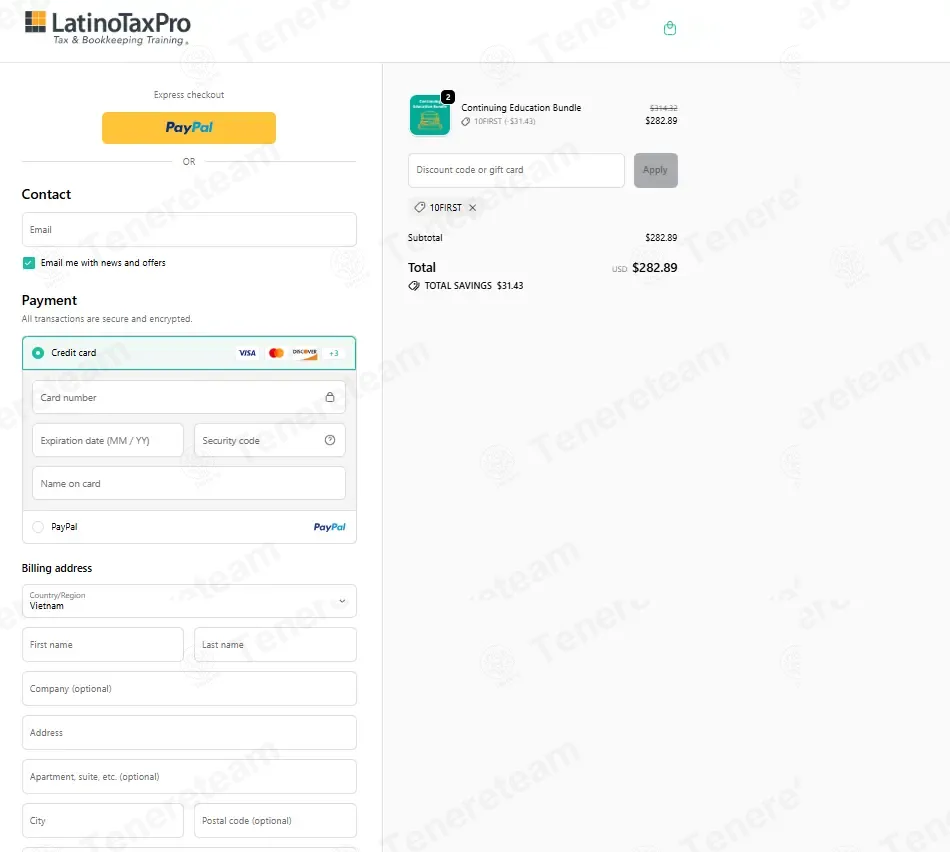 Latino Tax Pro coupon code: 10% off with 10FIRST. Tested and valid as 1 month ago.