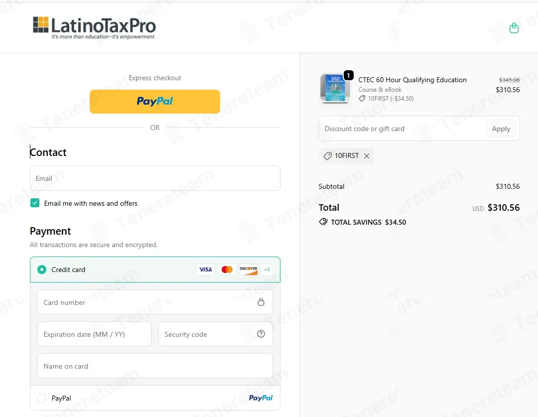 Latino Tax Pro coupon code: 10% off with 10FIRST. Tested and valid as 1 month ago.