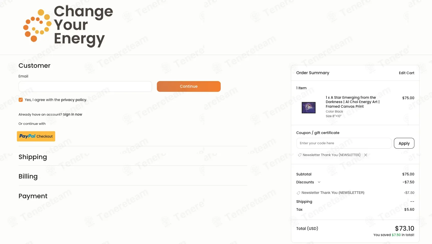 Change Your Energy coupon code: 10% off with NEWSLETTER. Tested and valid as 1 month ago.