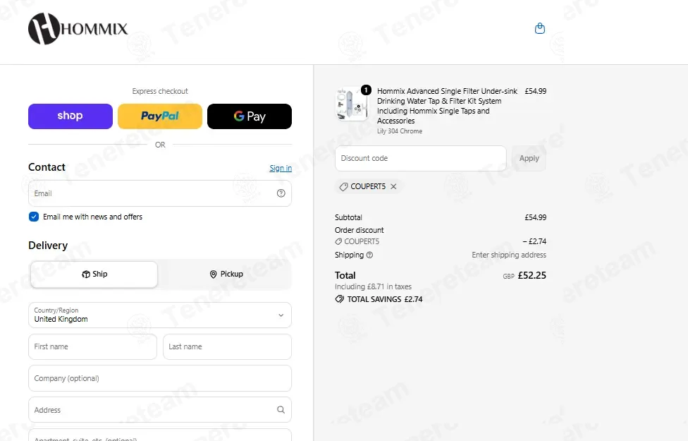 Hommix UK coupon code: 5% off with COUPERT5. Tested and valid as 2 months ago.