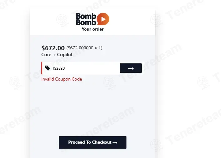 BombBomb coupon code: 20% off with IS2320. Tested and valid as 3 weeks ago.