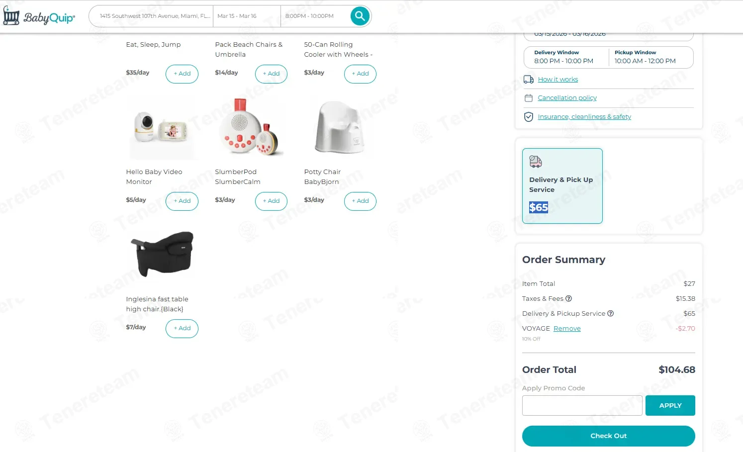 BabyQuip coupon code: 10% off with VOYAGE. Tested and valid as 1 month ago.