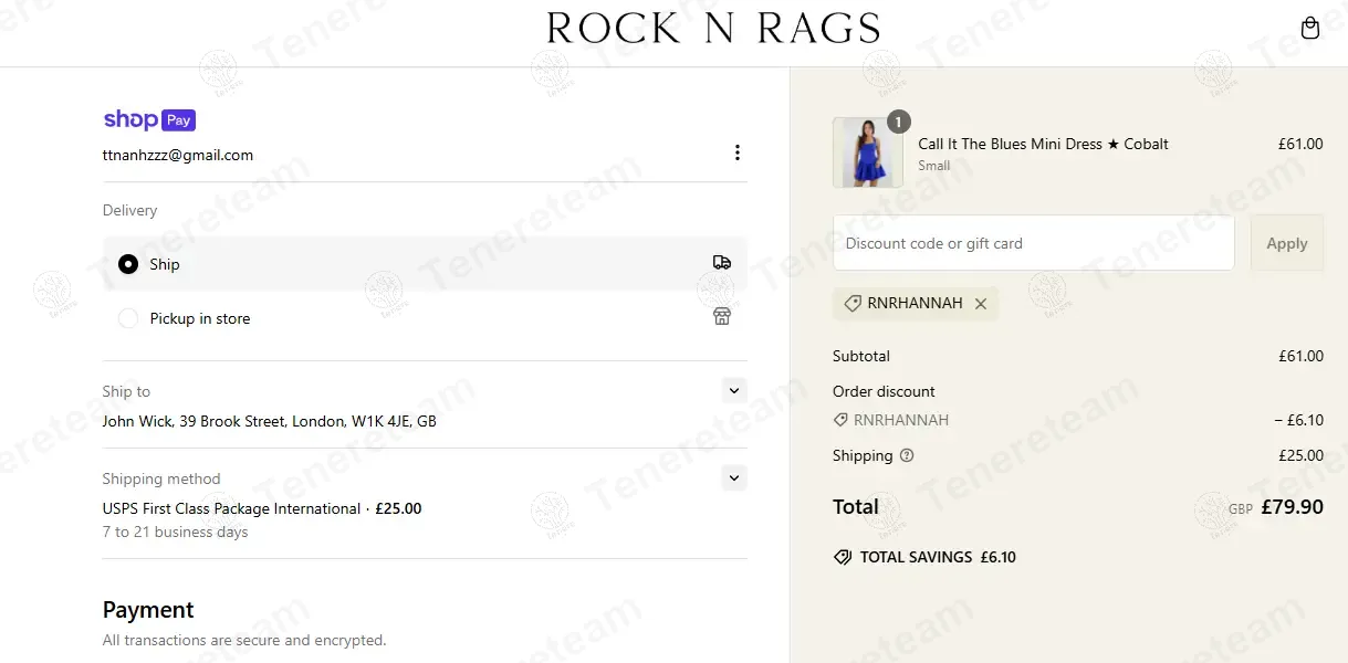 Rock N Rags coupon code: 10% off with RNRHANNAH. Tested and valid as 1 year ago.