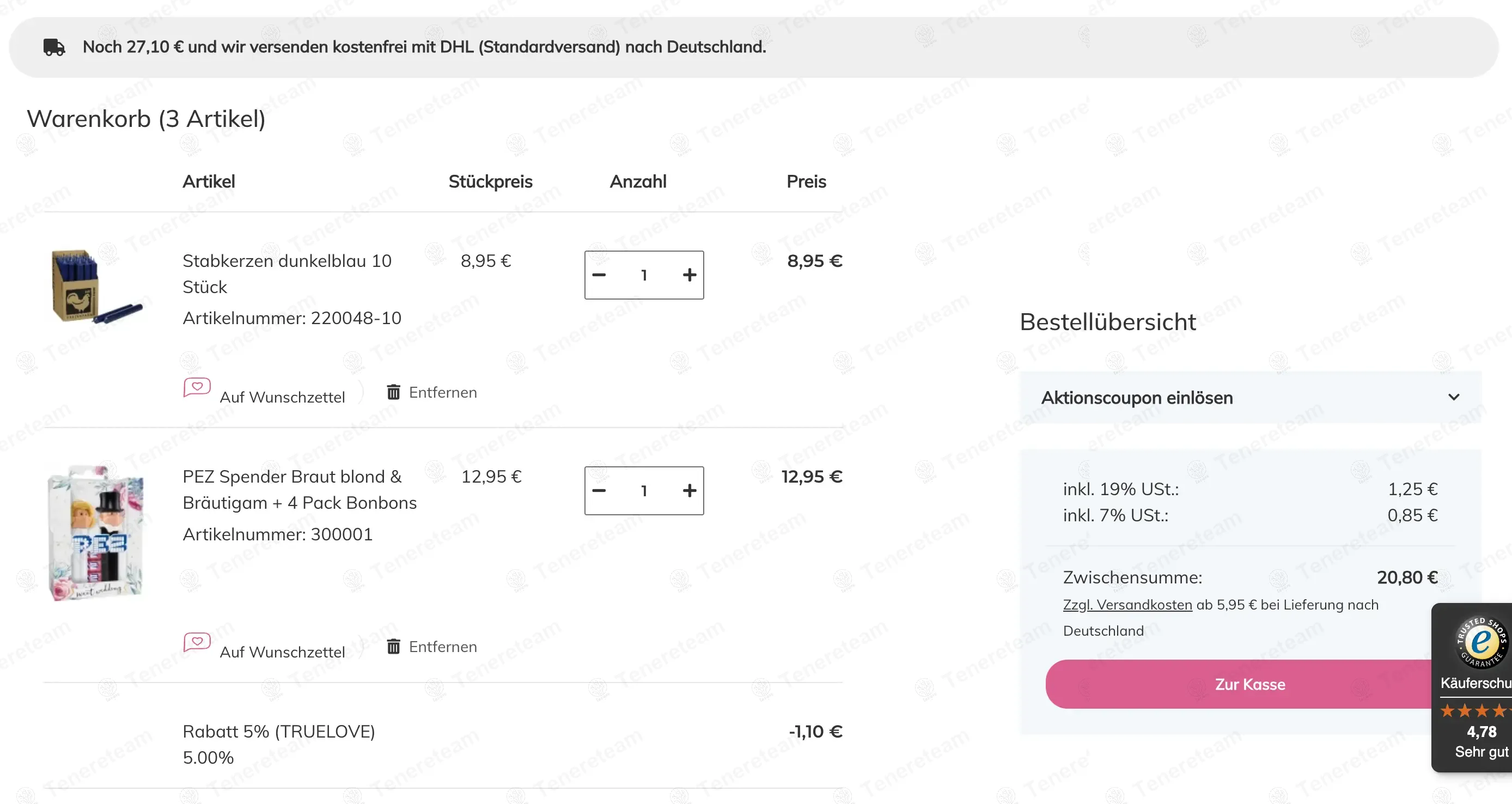 Myweddingshop DE coupon code: 10% off with TRUELOVE. Tested and valid as 1 year ago.