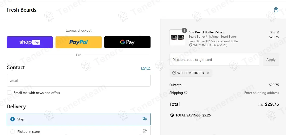 Fresh Beards coupon code verified as working at checkout