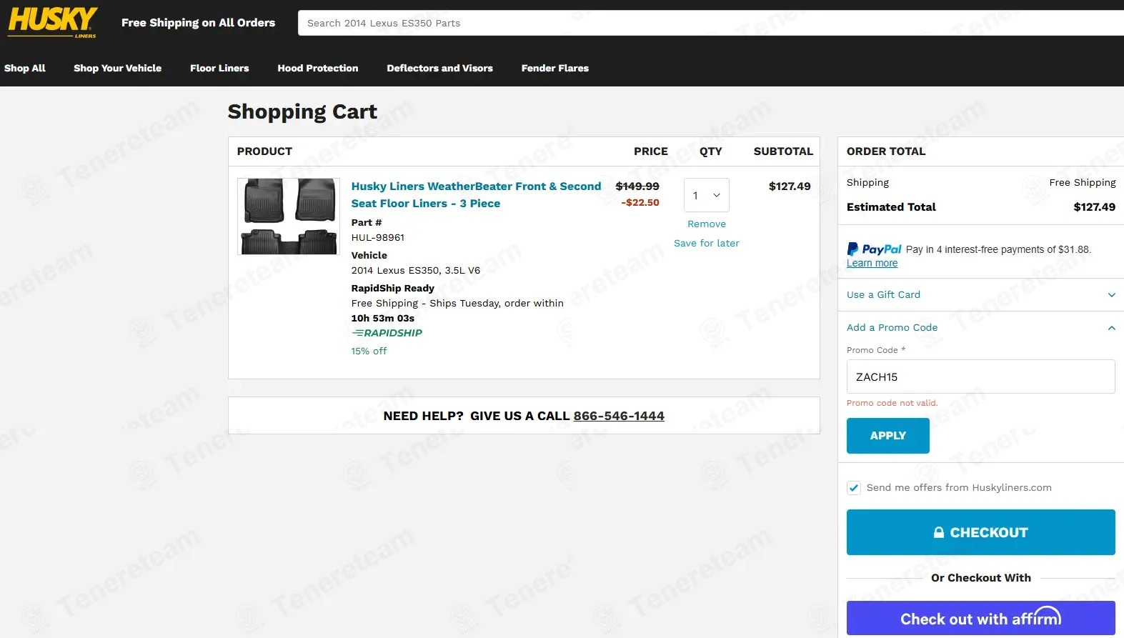 Husky Liners coupon code: 15% off with ZACH15. Tested and valid as 3 months ago.