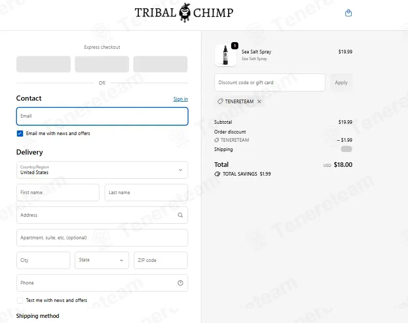 Tribal Chimp coupon code: 10% off with TENERETEAM. Tested and valid as 6 days ago.