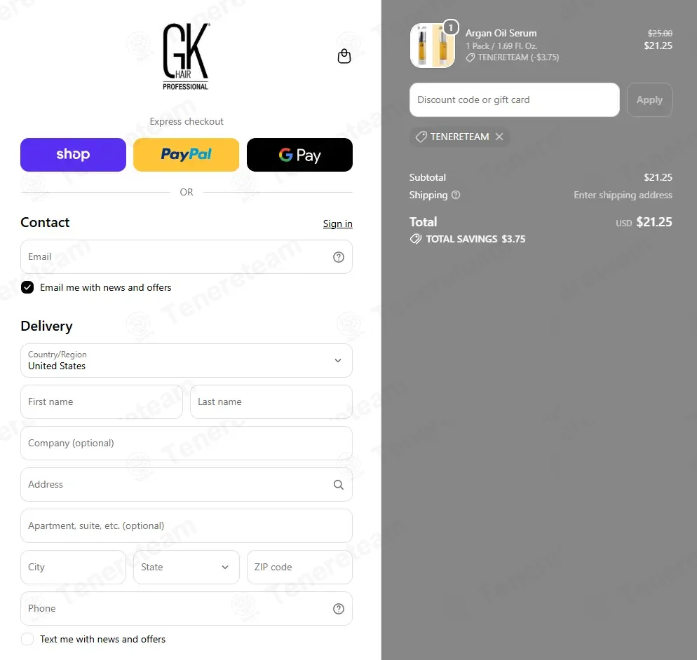 GKhair coupon code: 15% off with TENERETEAM. Tested and valid as 1 month ago.
