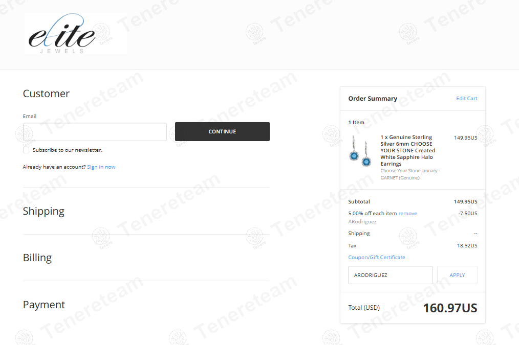 Elite Jewels coupon code: 5% off with ARODRIGUEZ. Tested and valid as 1 year ago.