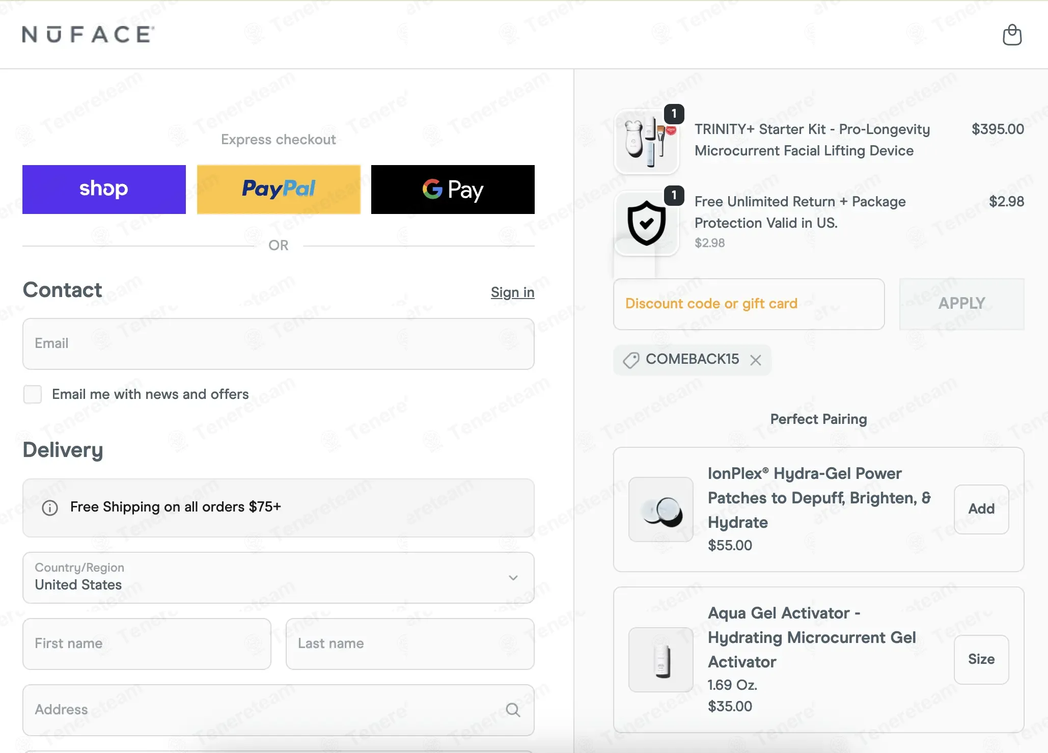 NuFACE coupon code: 15% off with COMEBACK15. Tested and valid as 2 weeks ago.