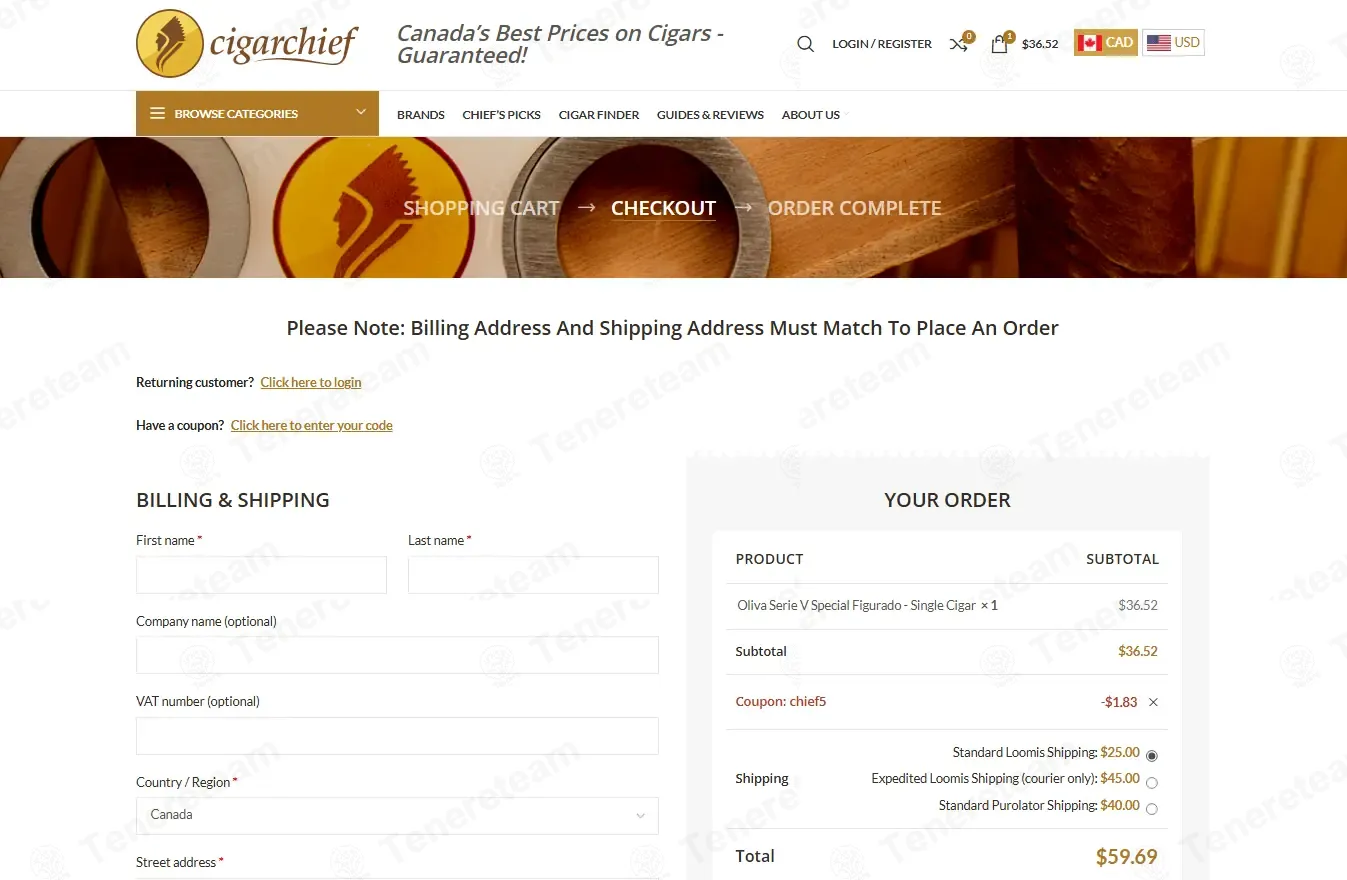 Cigarchief coupon code: 5% off with chief5. Tested and valid as 8 months ago.