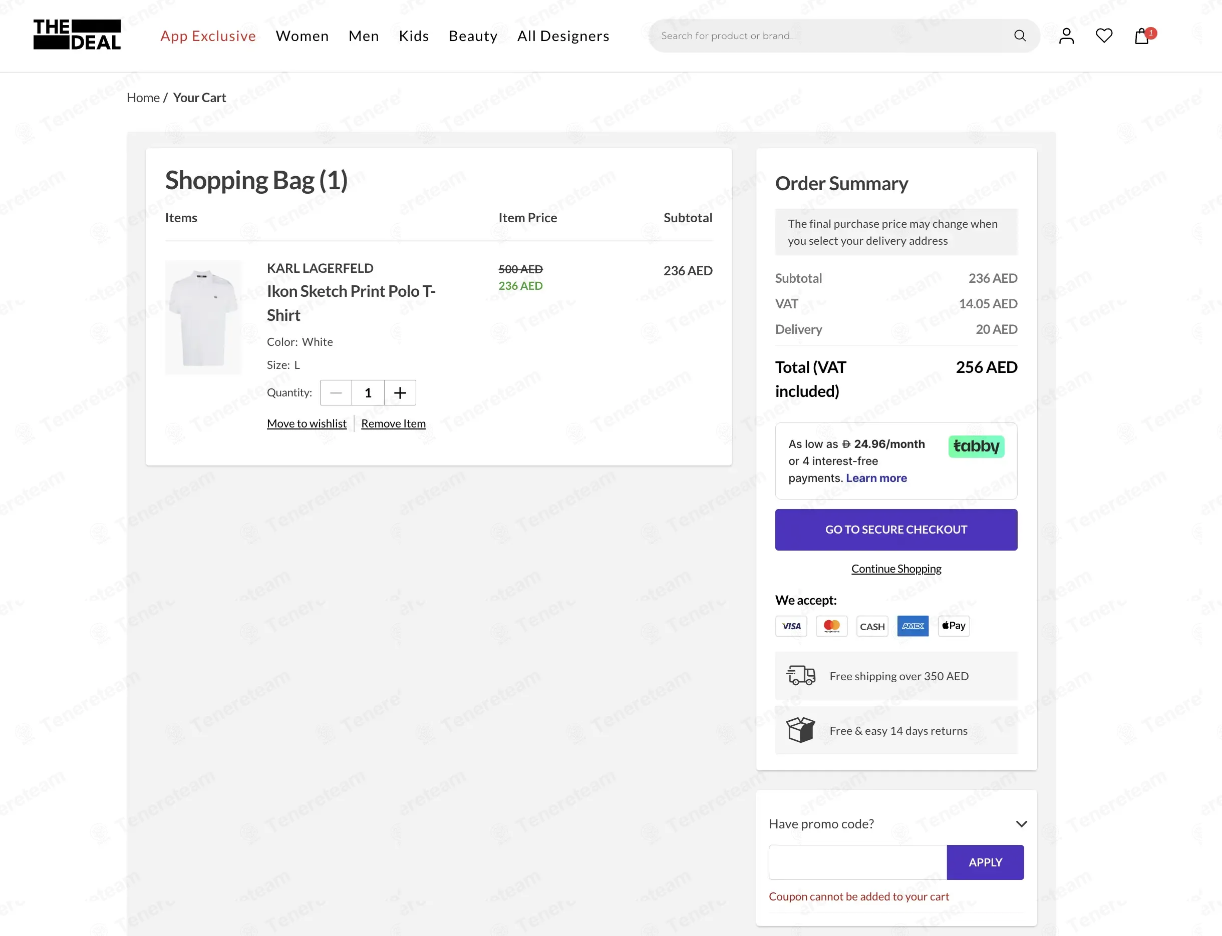 The Deal UAE coupon code: 10% off with DZ1. Tested and valid as 1 month ago.