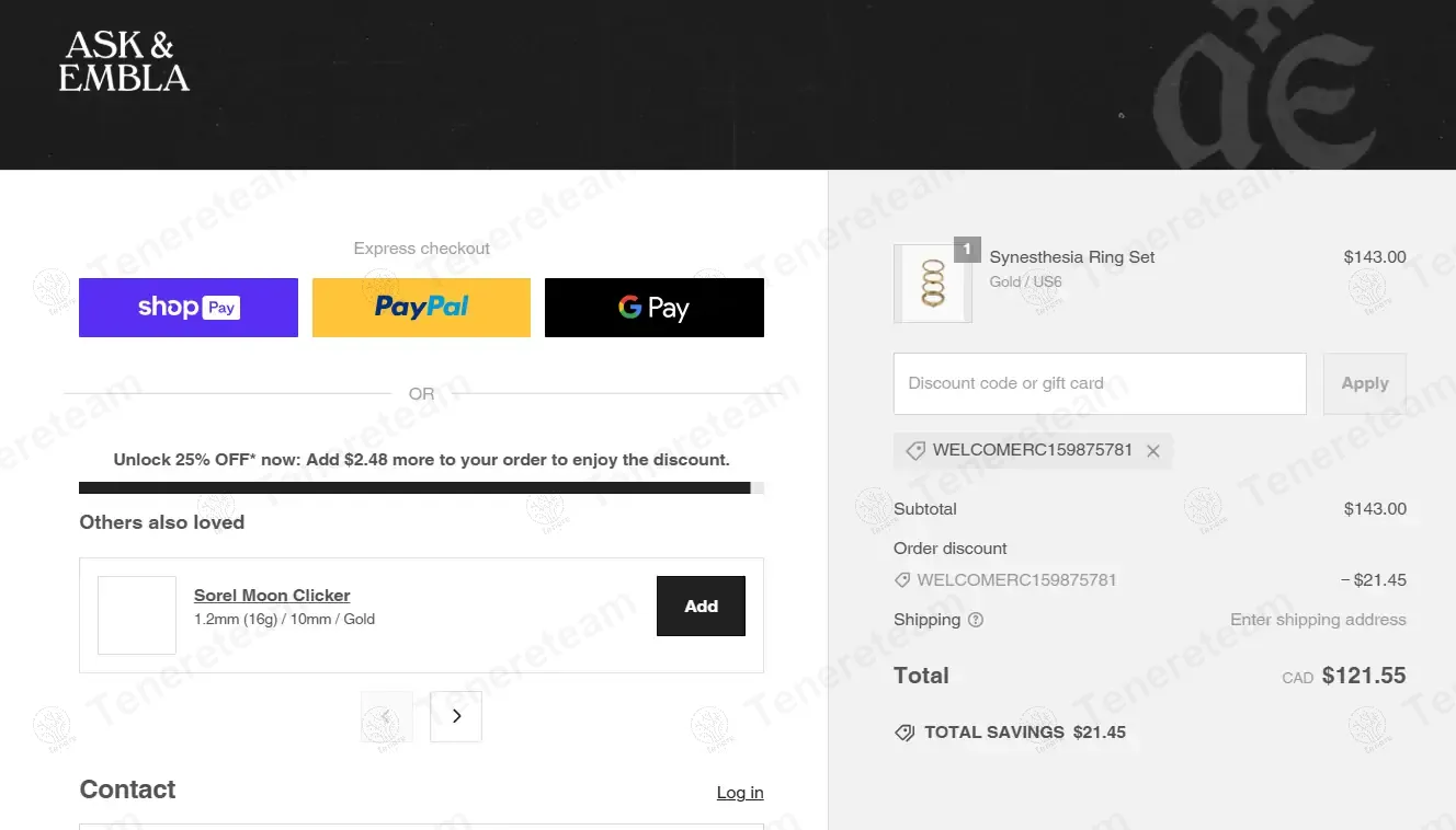 Ask And Embla coupon code: 15% off with WELCOMERC159875781. Tested and valid as 1 year ago.