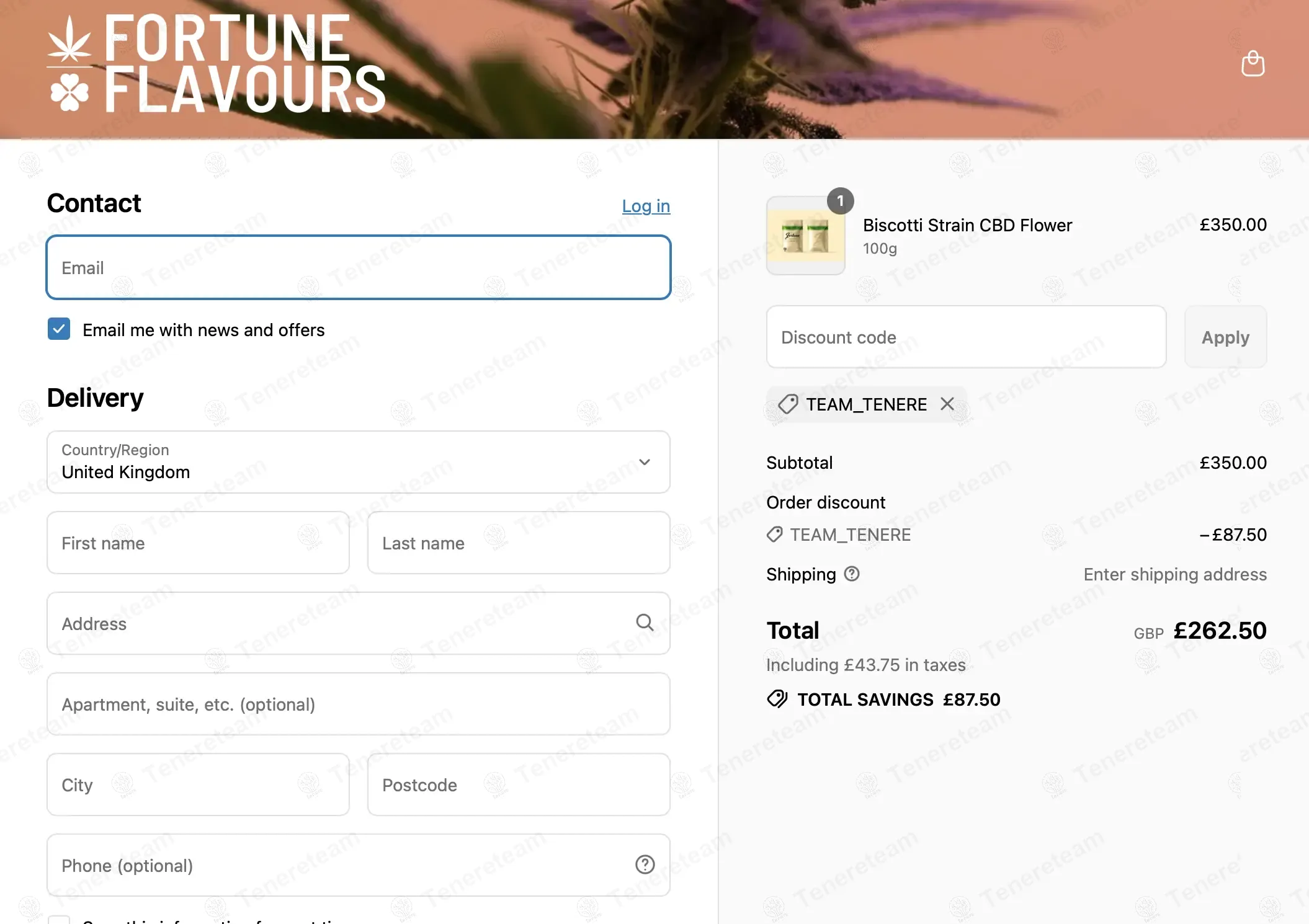 Fortune Flavours Shop apply coupon code