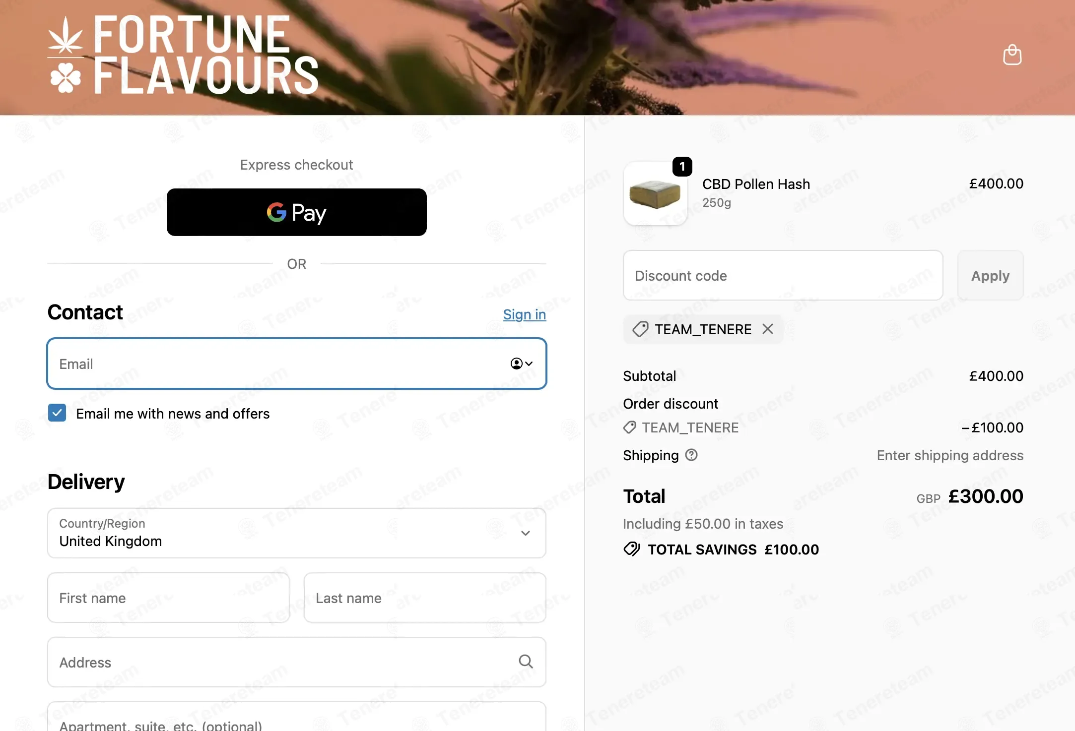 Fortune Flavours Shop coupon code: 25% off with team_tenere. Tested and valid as 1 week ago.