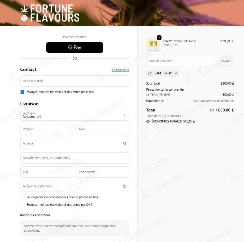 Fortune Flavours Shop coupon code: 25% off with team_tenere. Tested and valid as 1 week ago.