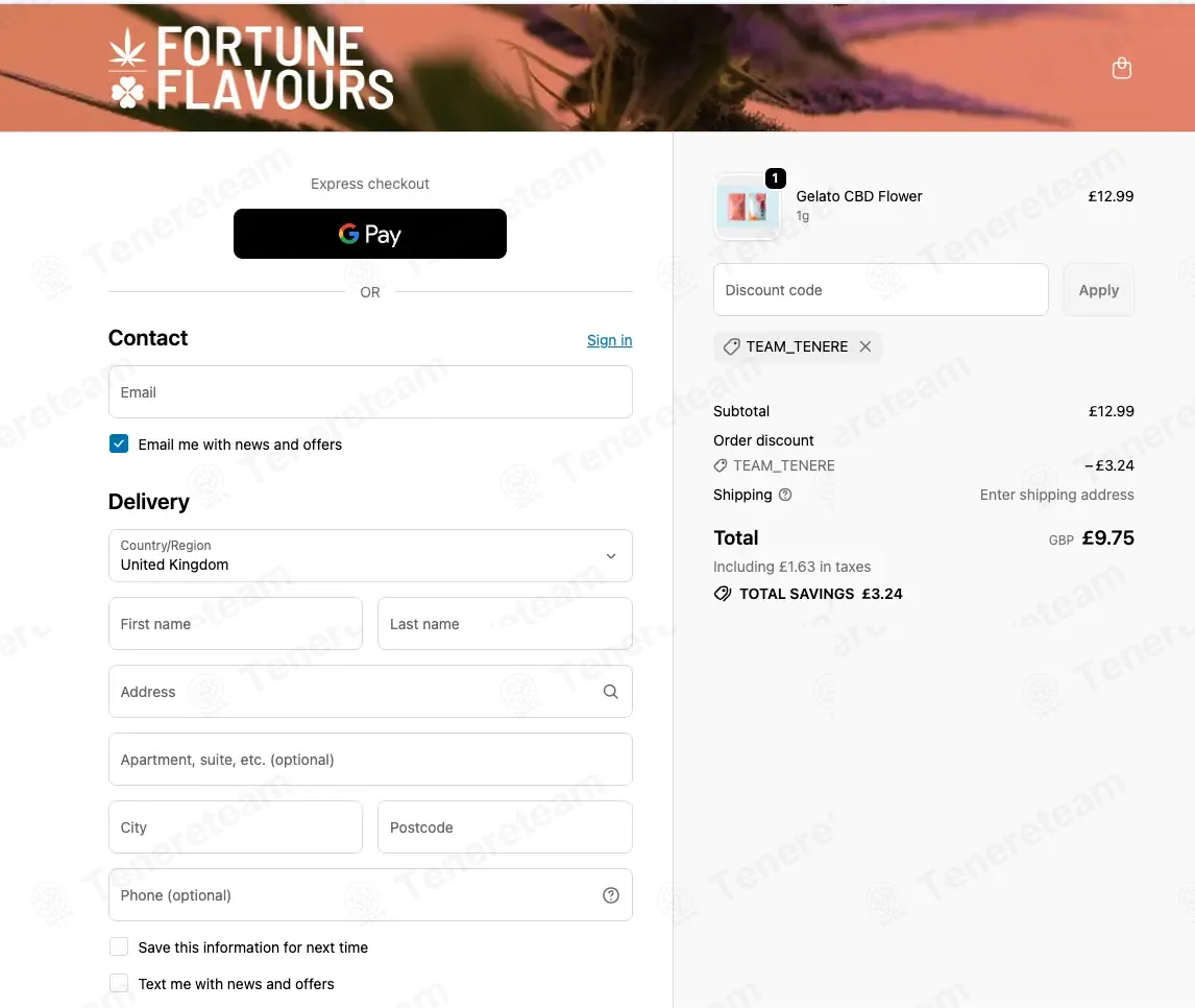 Fortune Flavours Shop coupon code: 25% off with team_tenere. Tested and valid as 1 week ago.