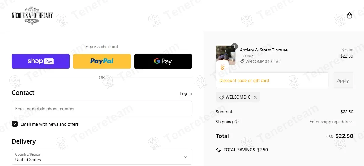 Nicole's Apothecary coupon code: 10% off with WELCOME100. Tested and valid as 1 year ago.