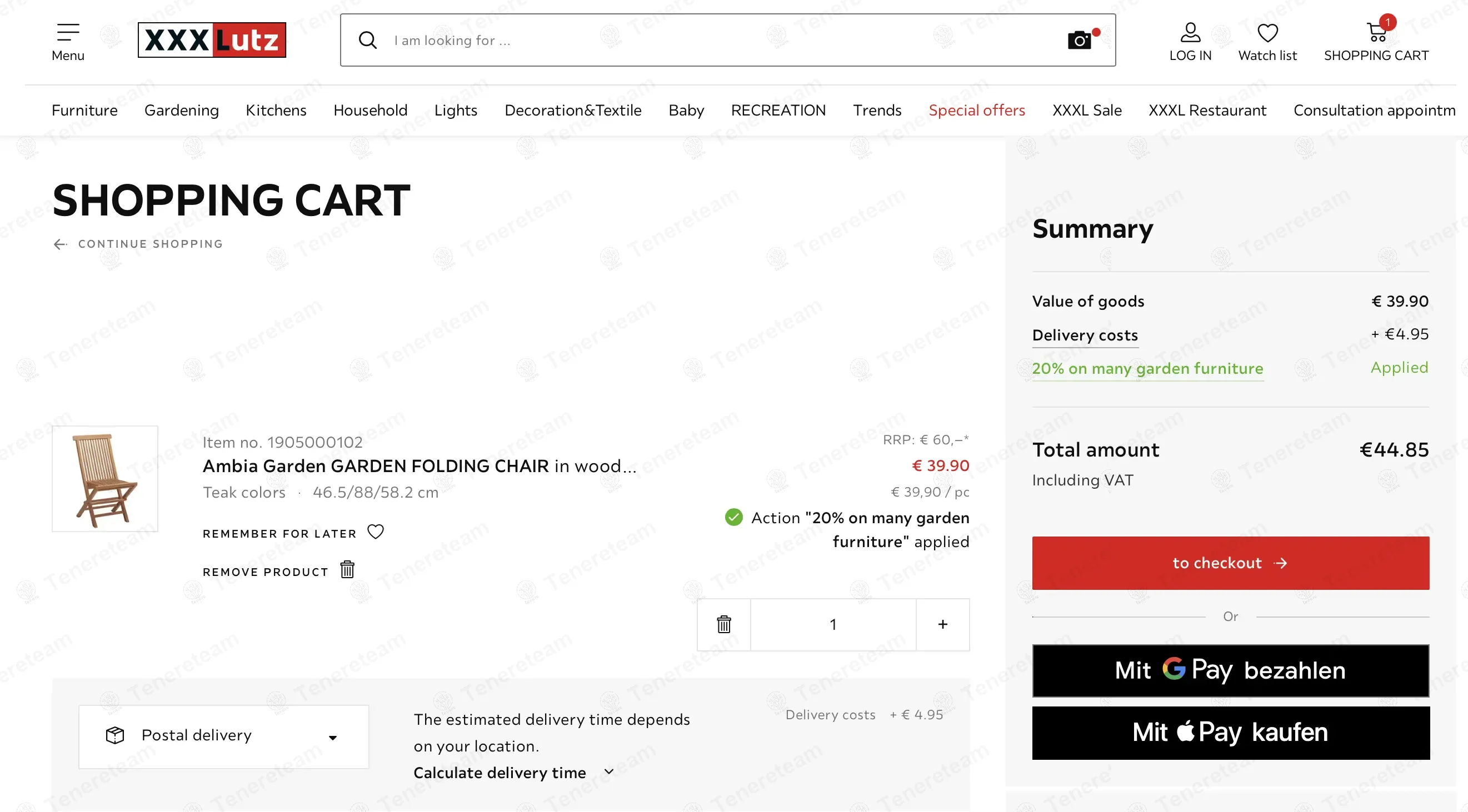 Xxx Lutz AT coupon code: 20% off with GARTEN. Tested and valid as 1 year ago.