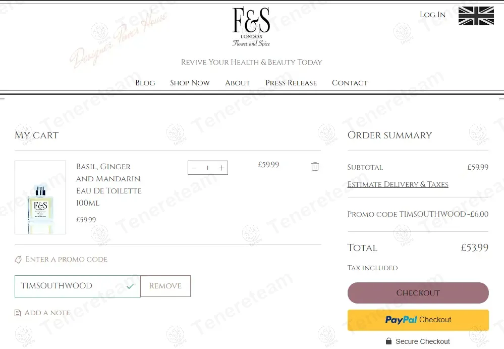 Flower and Spice coupon code: 10% off with TIMSOUTHWOOD. Tested and valid as 1 year ago.