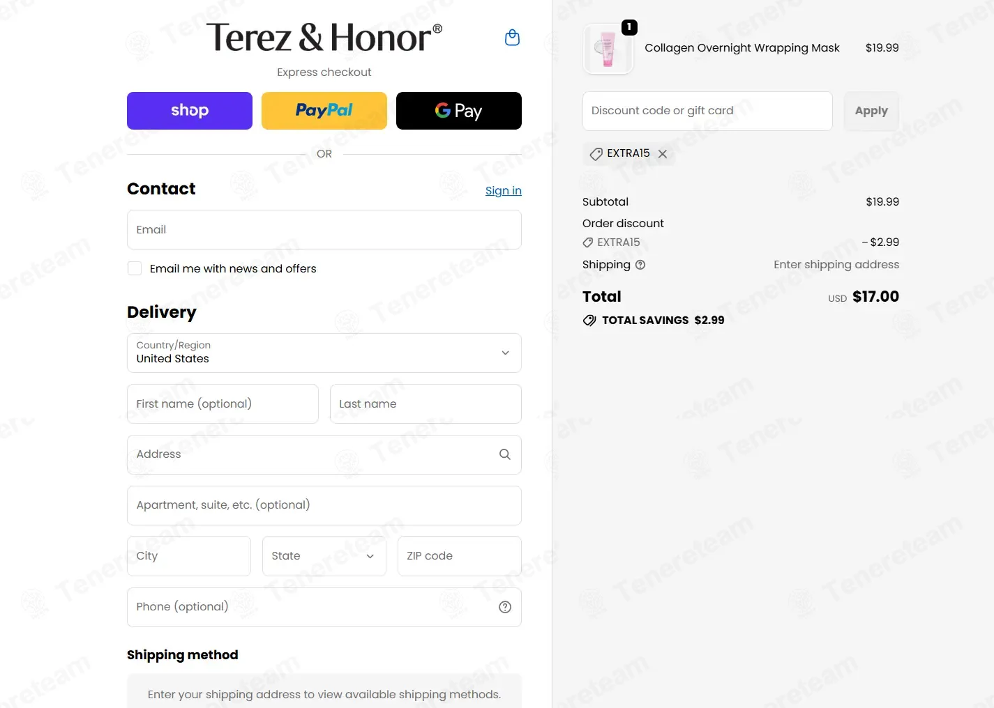 Terez & Honor coupon code: 15% off with EXTRA15. Tested and valid as 2 weeks ago.