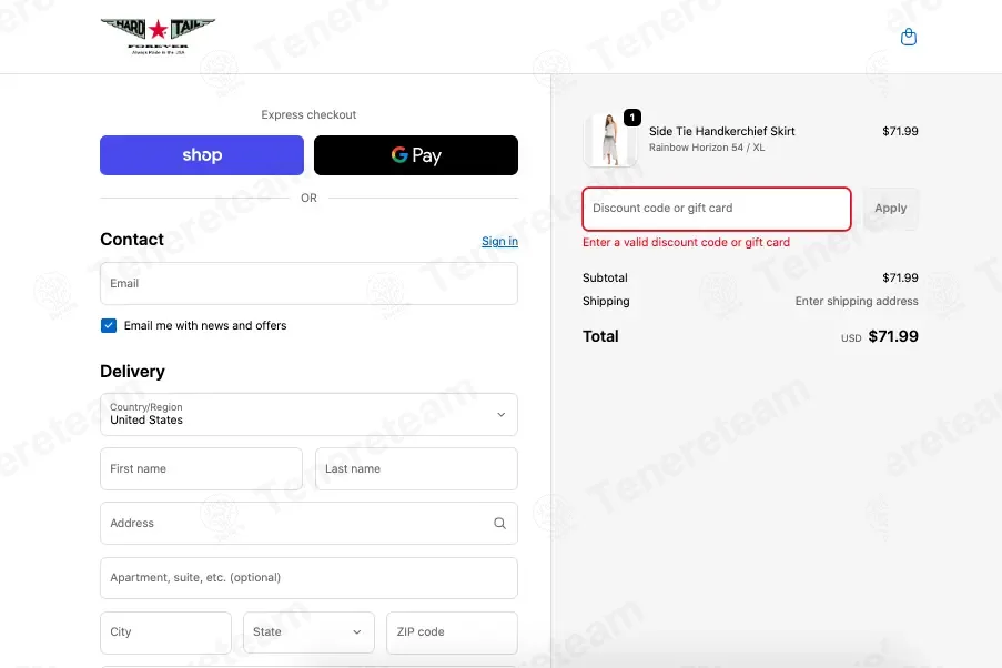 Hard Tail Forever coupon code: 25% off with spin25. Tested and valid as 3 months ago.