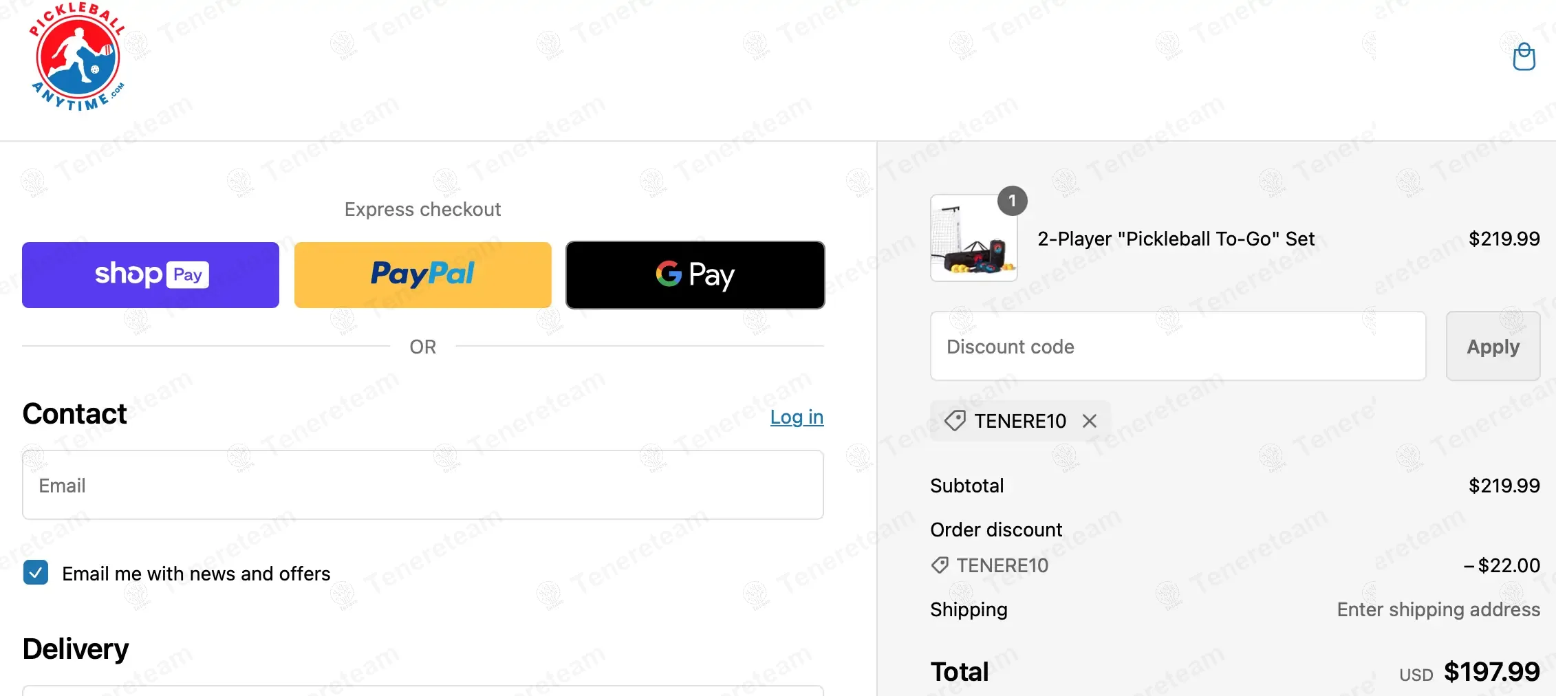 Pickleball Anytime coupon code: 10% off with TENERE10. Tested and valid as 1 year ago.