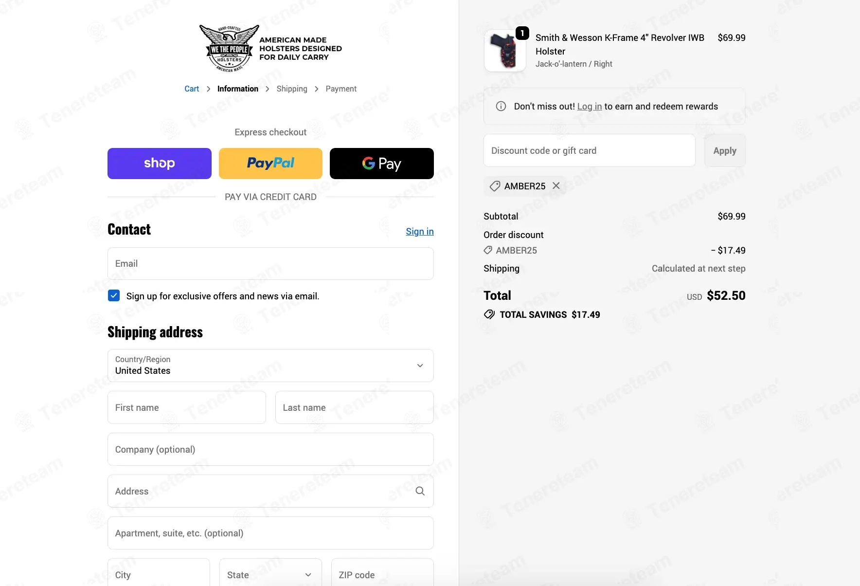 Wethepeopleholsters coupon code: 25% off with AMBER25. Tested and valid as 7 months ago.