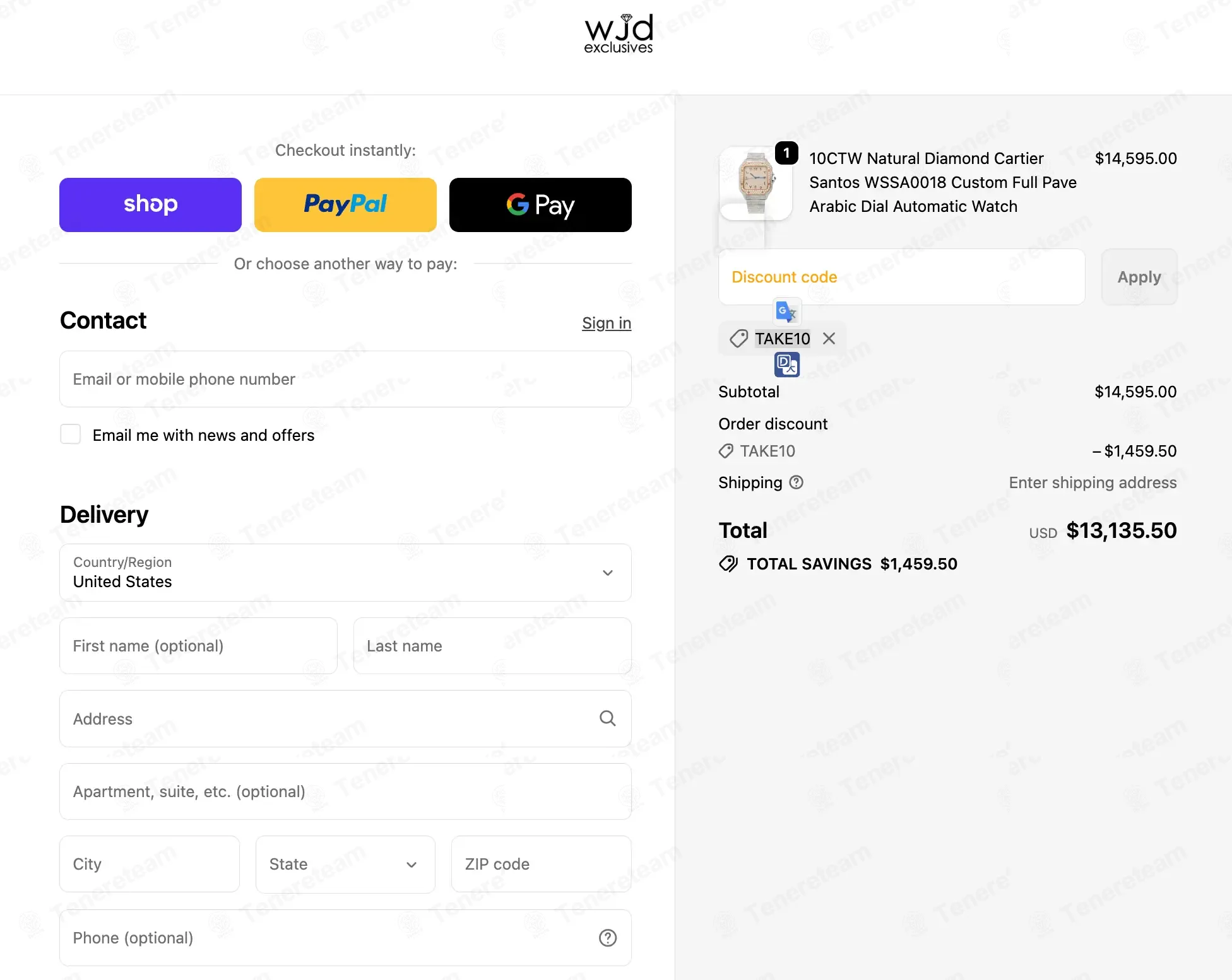 WJD Exclusives coupon code: 10% off with TAKE10. Tested and valid as 8 months ago.