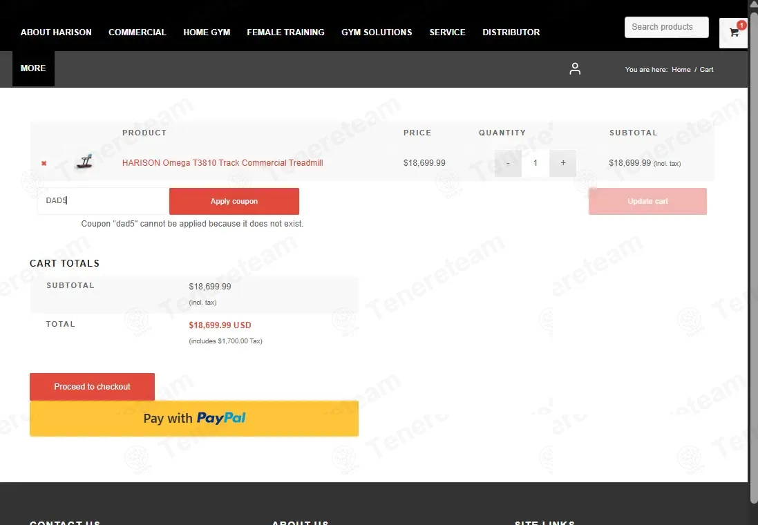 Harison Fitness coupon code: 5% off with DAD5. Tested and valid as 6 days ago.