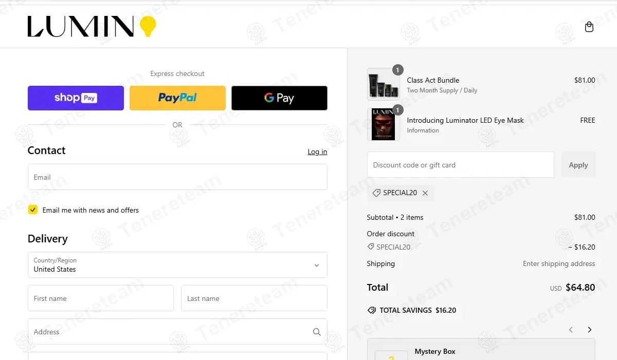 Lumin Skin coupon code: 20% off with SPECIAL20. Tested and valid as 1 year ago.