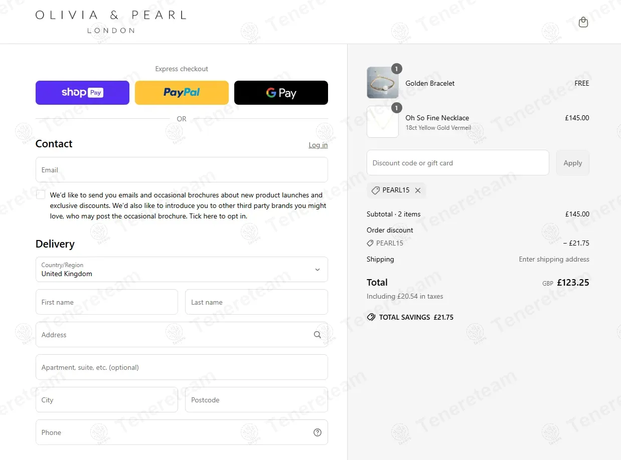 Olivia and Pearl coupon code: 15% off with PEARL15. Tested and valid as 1 year ago.