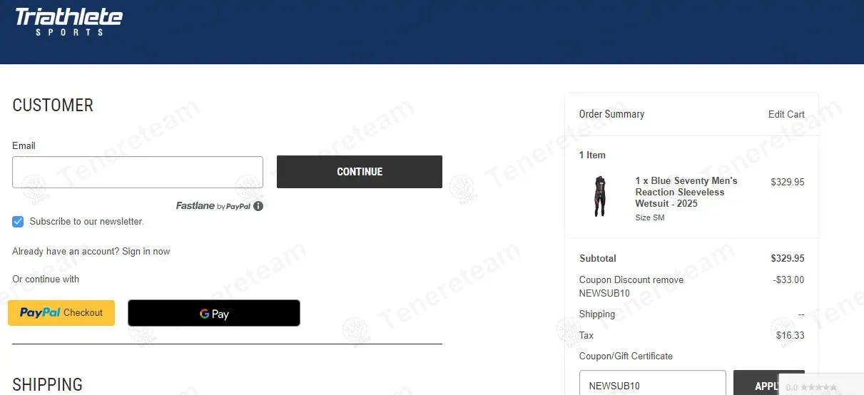 Triathlete Sports coupon code: 10% off with NEWSUB10. Tested and valid as 1 year ago.