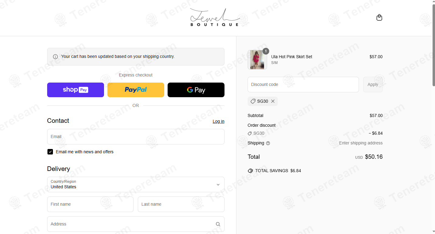 Jewel Boutique coupon code: 30% off with SG30. Tested and valid as 1 year ago.