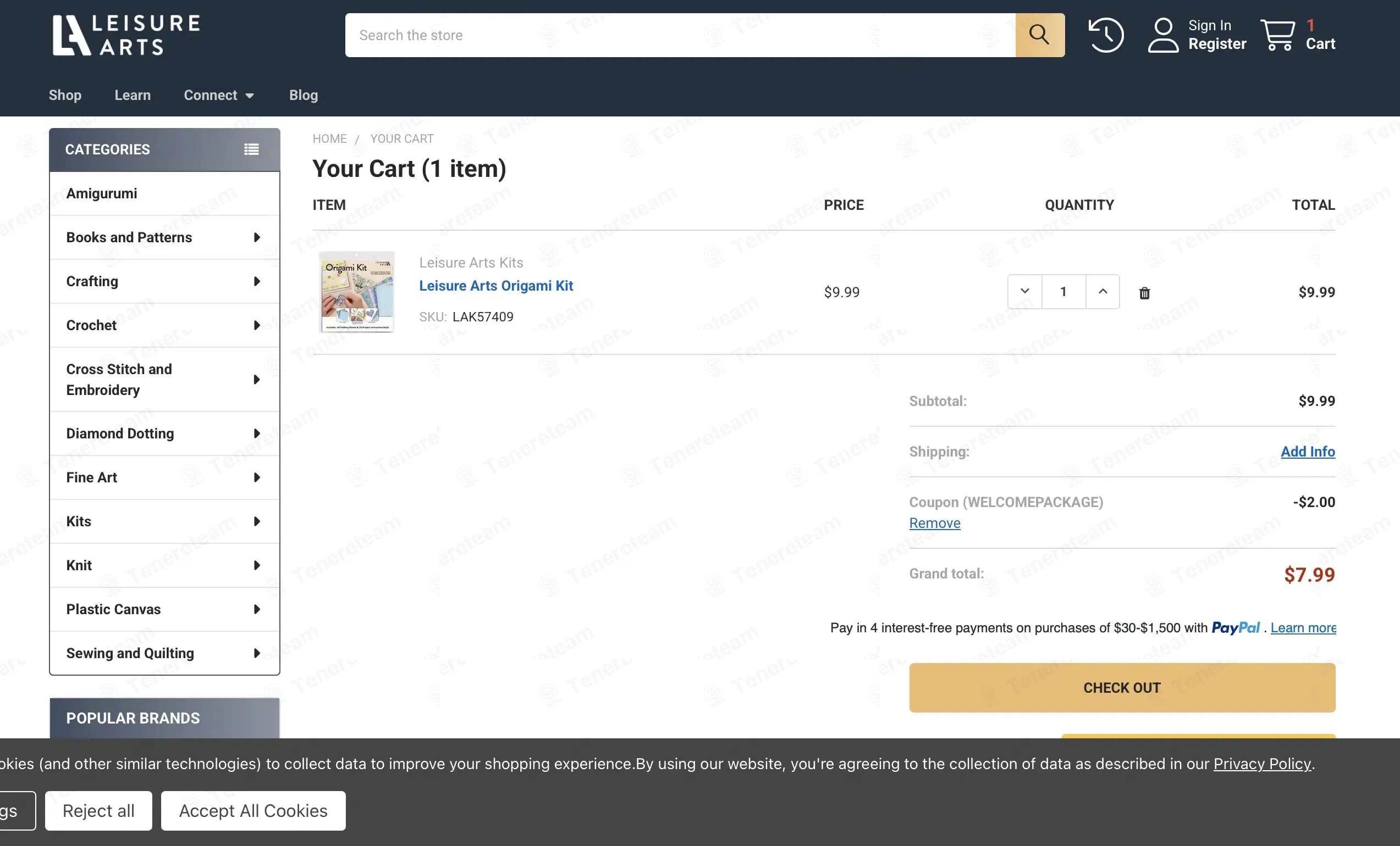 Leisure Arts coupon code: 20% off with WELCOMEPACKAGE. Tested and valid as 3 months ago.