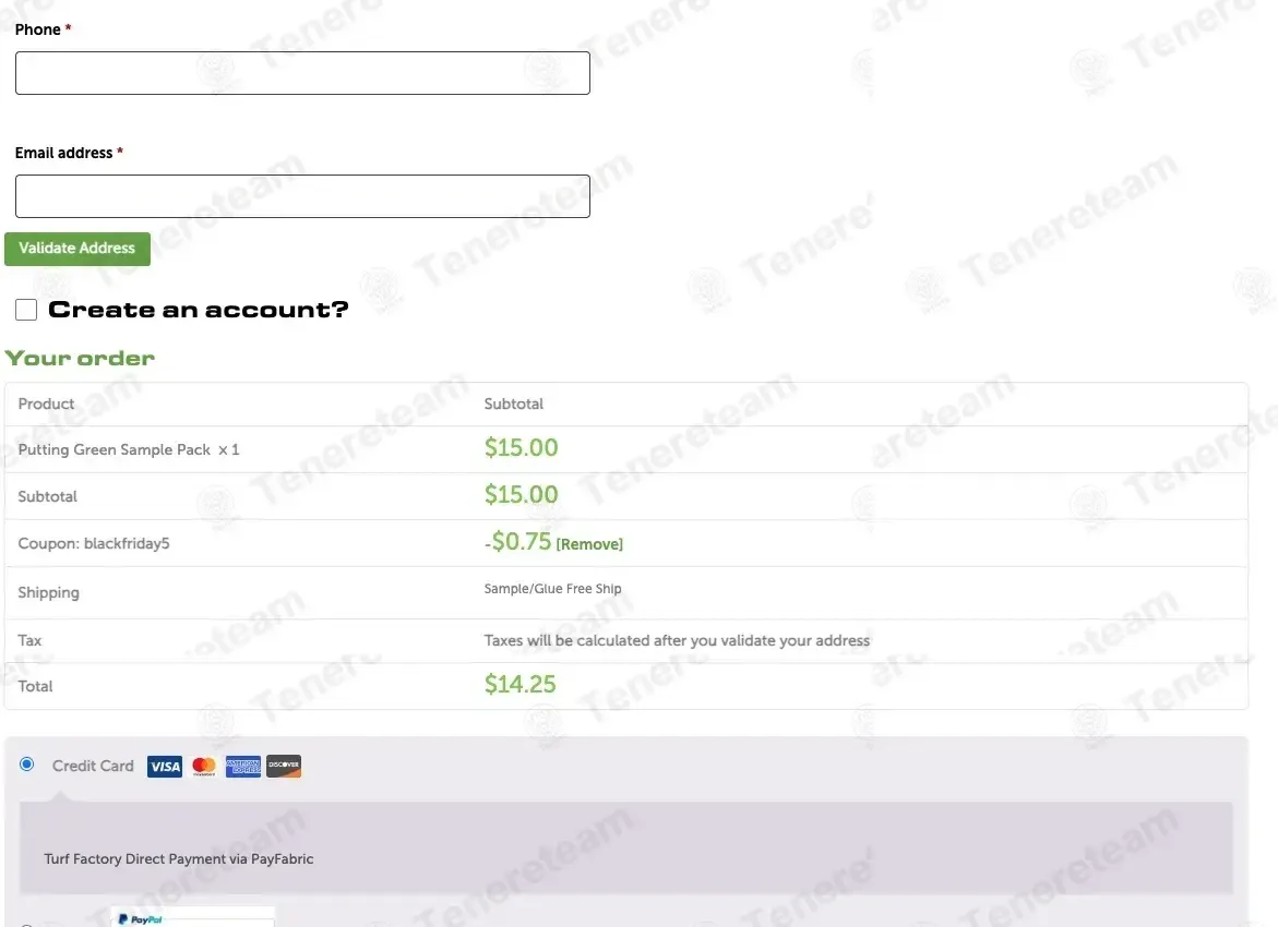 Turf Factory Direct coupon code: 5% off with BLACKFRIDAY5. Tested and valid as 3 months ago.