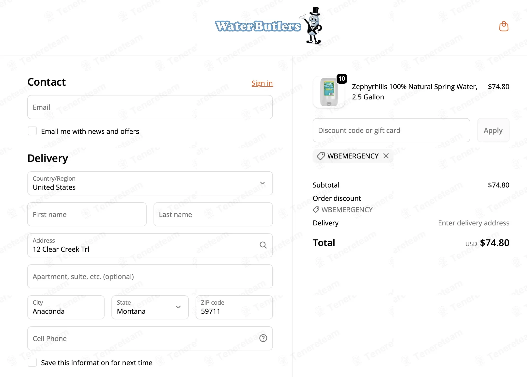 Water Butlers coupon code: Sale off with WBEMERGENCY. Tested and valid as 1 month ago.