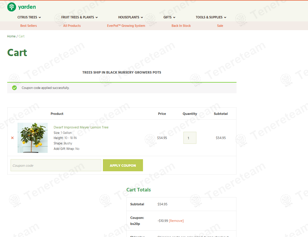 Yarden coupon code: 20% off with BS20P. Tested and valid as 1 year ago.