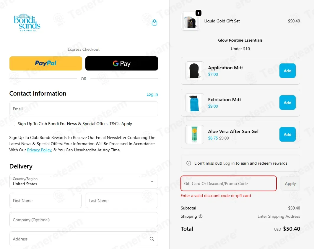 Bondi Sands AU coupon code: 10% off with ADB11. Tested and valid as 3 months ago.