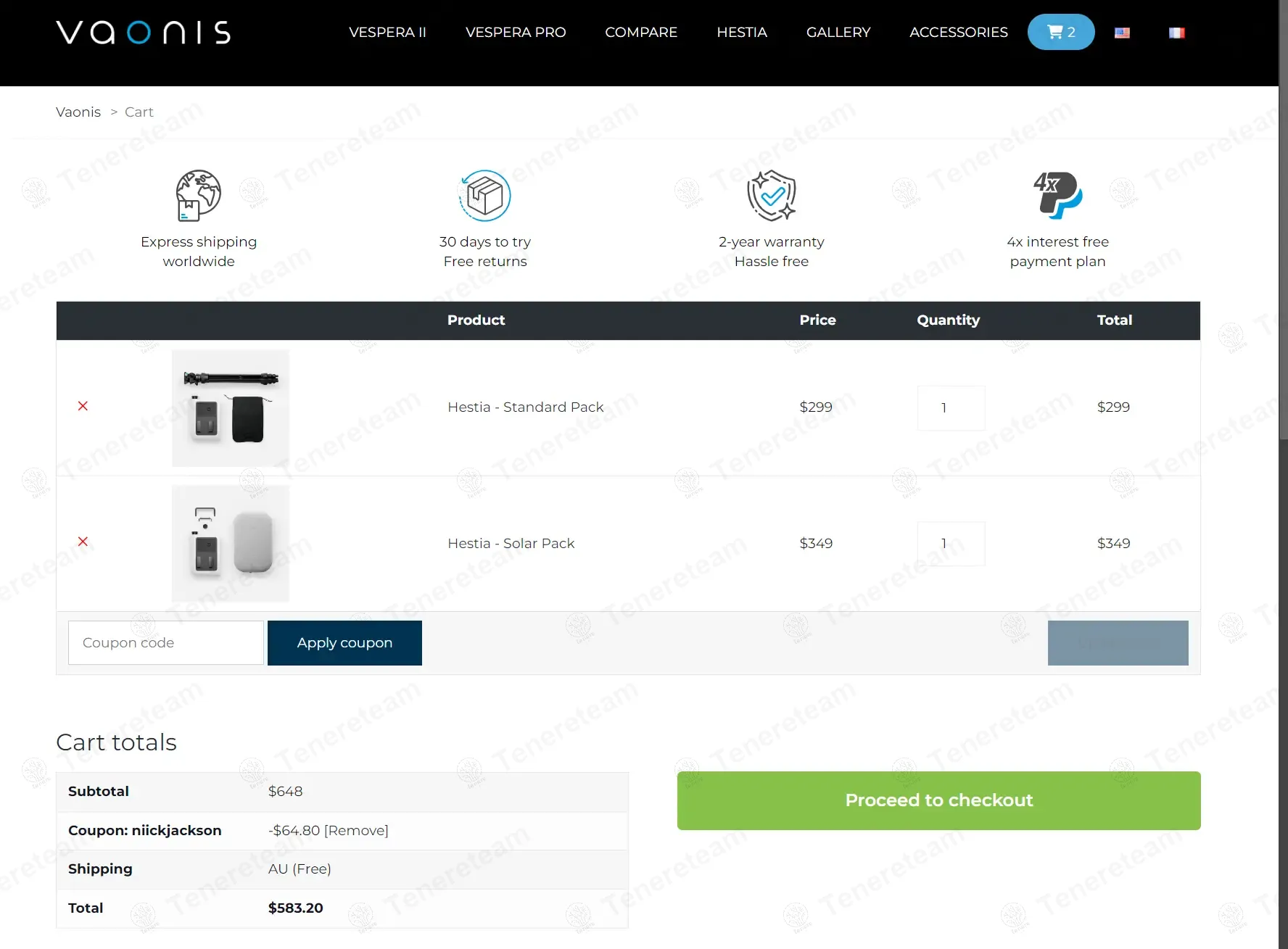 Vaonis coupon code: 10% off with NIICKJACKSON. Tested and valid as 1 year ago.