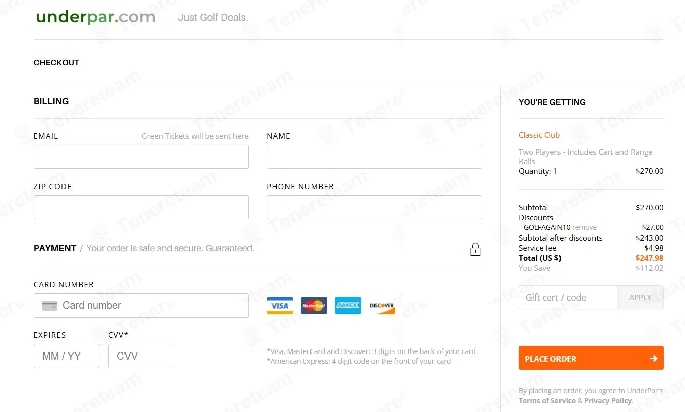 UnderPar coupon code: 10% off with GOLFAGAIN10. Tested and valid as 2 weeks ago.